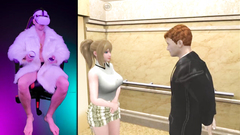 虛擬現實遊戲與電梯性愛。 虛擬現實中的互動動畫色情